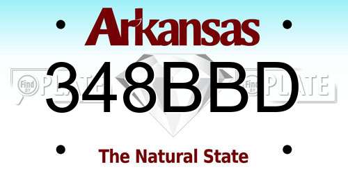 348BBD Arkansas License Plate