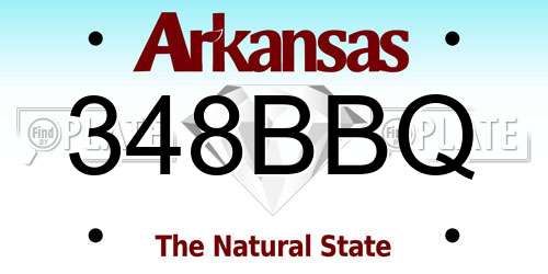 348BBQ Arkansas License Plate