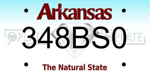 348BS0 Arkansas License Plate