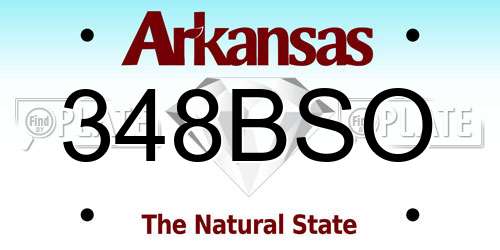 348BSO Arkansas License Plate
