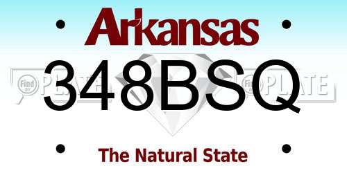 348BSQ Arkansas License Plate