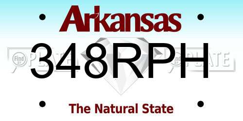 348RPH Arkansas License Plate