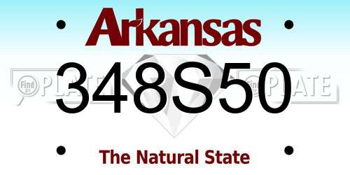 348S50 Arkansas License Plate
