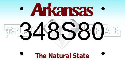 348S80 Arkansas License Plate