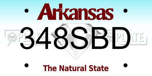 348SBD Arkansas License Plate