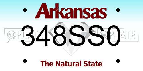 348SS0 Arkansas License Plate