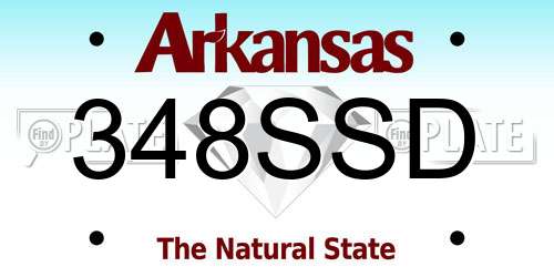 348SSD Arkansas License Plate