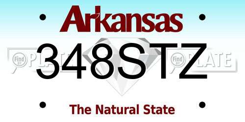 348STZ Arkansas License Plate