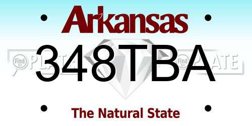 348TBA Arkansas License Plate