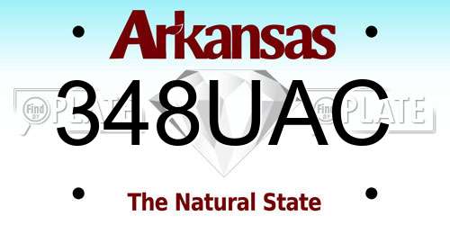 348UAC Arkansas License Plate
