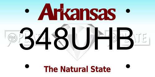 348UHB Arkansas License Plate