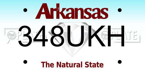 348UKH Arkansas License Plate