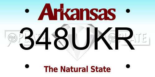 348UKR Arkansas License Plate
