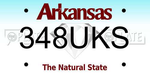 348UKS Arkansas License Plate