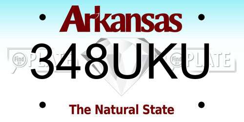 348UKU Arkansas License Plate