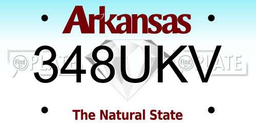 348UKV Arkansas License Plate