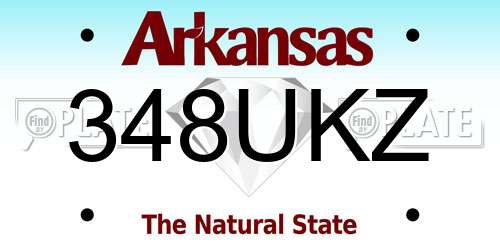 348UKZ Arkansas License Plate