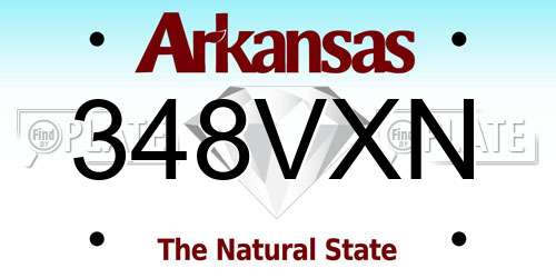 348VXN Arkansas License Plate
