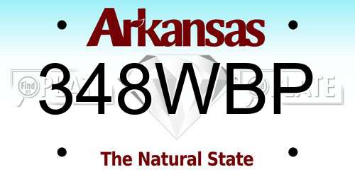 348WBP Arkansas License Plate
