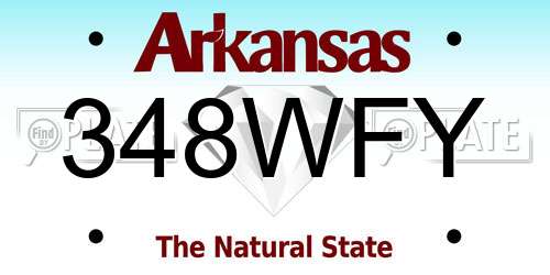348WFY Arkansas License Plate