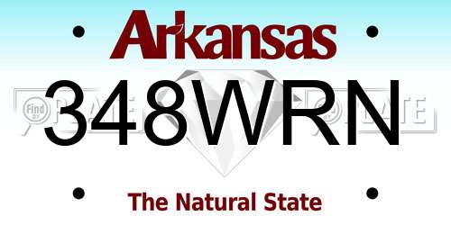348WRN Arkansas License Plate