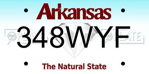 348WYF Arkansas License Plate
