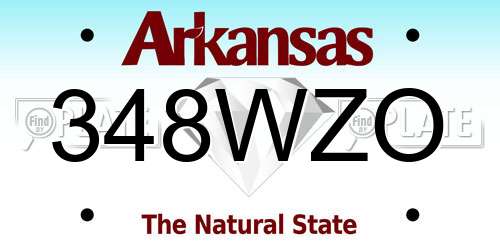 348WZO Arkansas License Plate