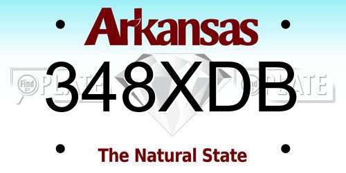 348XDB Arkansas License Plate