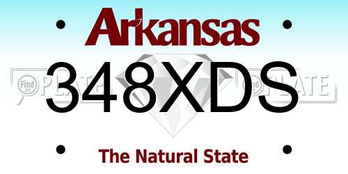 348XDS Arkansas License Plate
