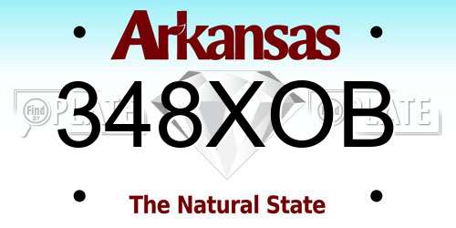 348XOB Arkansas License Plate