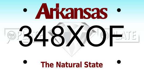 348XOF Arkansas License Plate