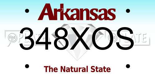 348XOS Arkansas License Plate