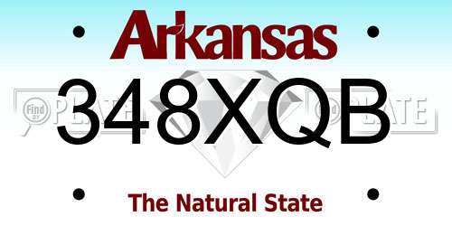 348XQB Arkansas License Plate