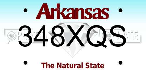 348XQS Arkansas License Plate