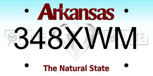 348XWM Arkansas License Plate