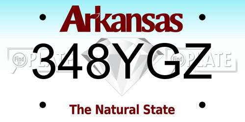 348YGZ Arkansas License Plate