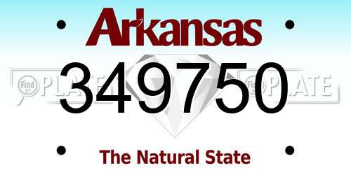 349750 Arkansas License Plate