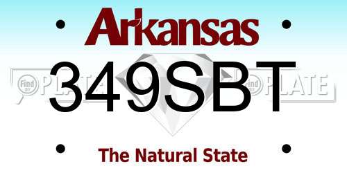 349SBT Arkansas License Plate