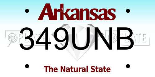 349UNB Arkansas License Plate