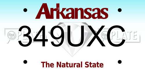 349UXC Arkansas License Plate