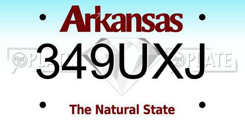 349UXJ Arkansas License Plate
