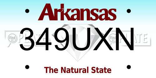 349UXN Arkansas License Plate