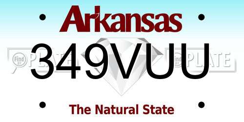349VUU Arkansas License Plate