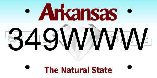 349WWW Arkansas License Plate