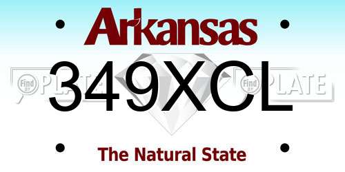 349XCL Arkansas License Plate