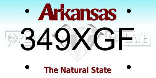 349XGF Arkansas License Plate