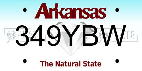 349YBW Arkansas License Plate