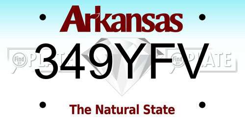 349YFV Arkansas License Plate