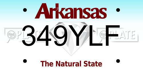 349YLF Arkansas License Plate