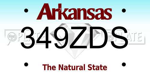 349ZDS Arkansas License Plate